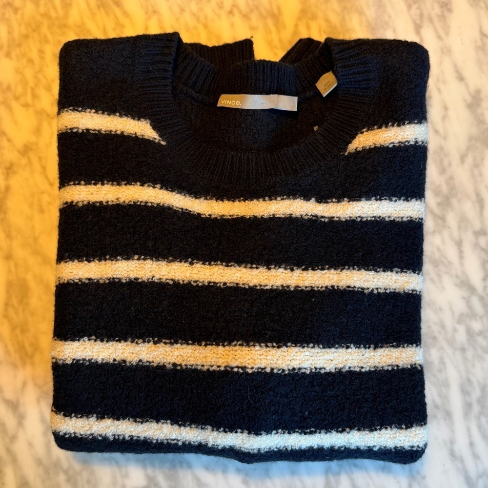 Vince Wool Blend Sweater in Coastal Blue - Picture 3 of 7